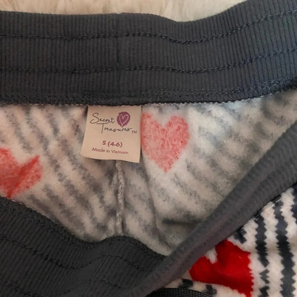 Walmart secret treasures heart strip jogger fleece pajama pants size small - Picture 4 of 6